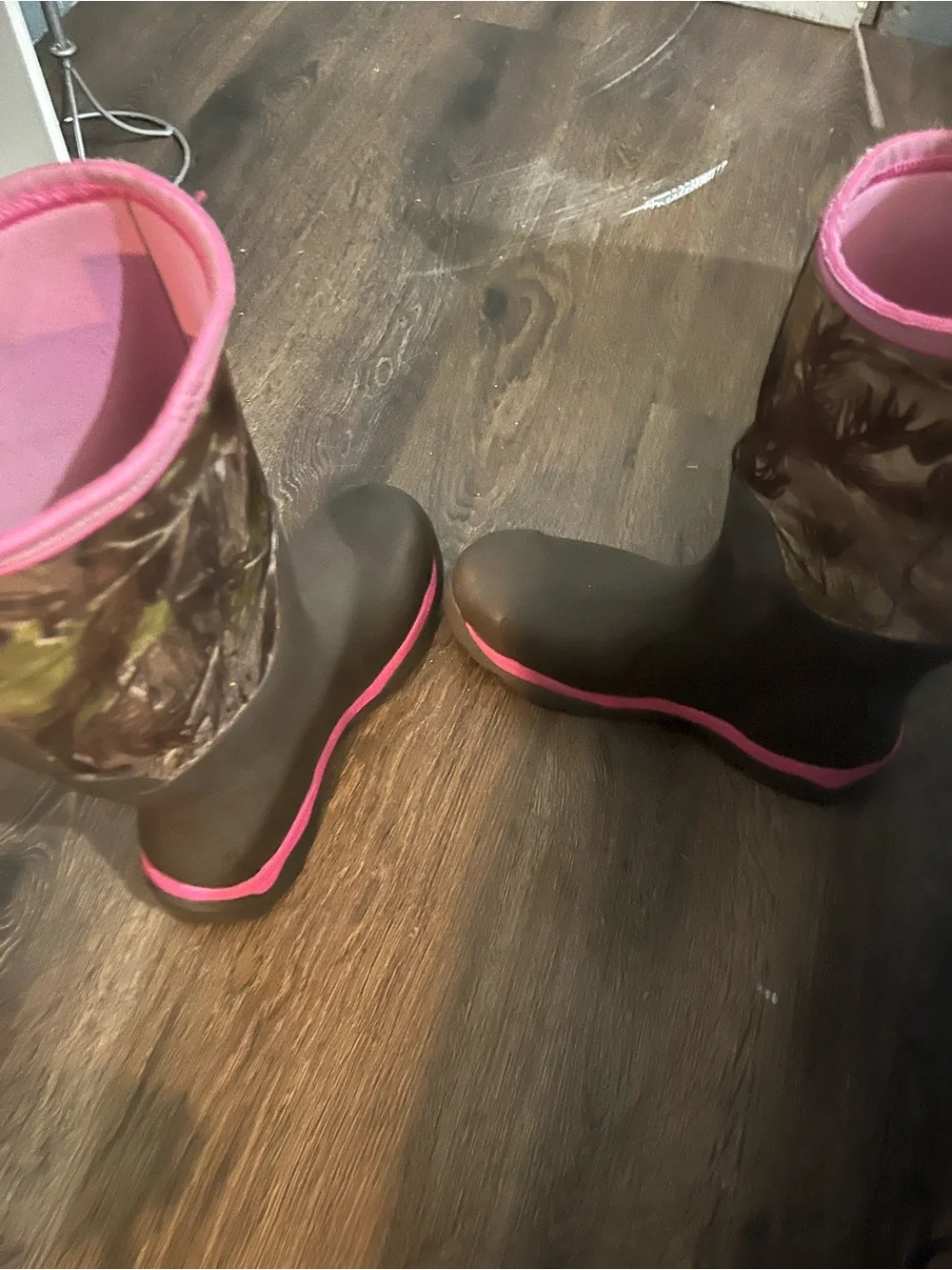 Women’s Brown Rain Boots with Pink Trim – Waterproof Winter Boot